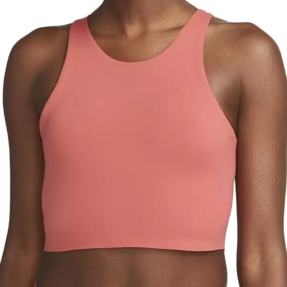 Nike Yoga Dri-FIT Luxe Crop Tank Top Size Small Coral/Peach/Pink - Picture 3 of 9